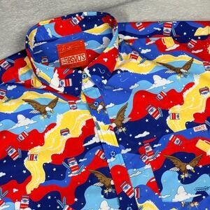 RSVLTS Budweiser Button Down Mens 3XL Blue KUNUFLEX Eagle Beer Shirt